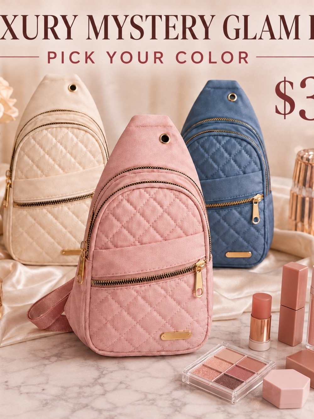 Quilted Sling Crossbody Bag -